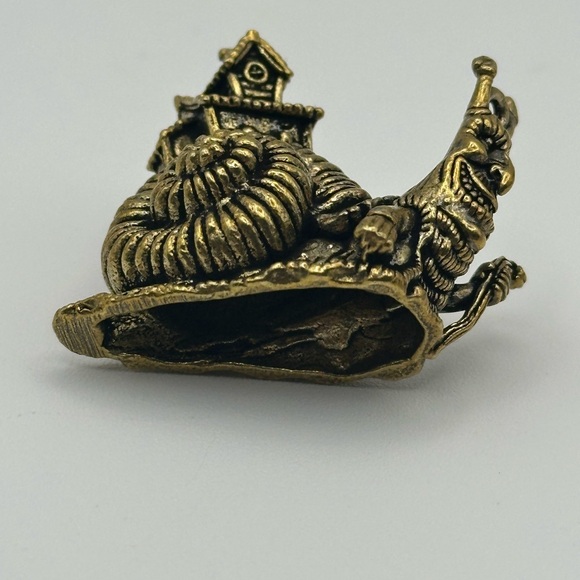 Brass Snail with House and Creature Miniature Figurine Statue - Picture 6 of 10
